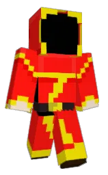 black and scarlet Minecraft skin — Classic model — first worn by Tired_Moon_Sloth