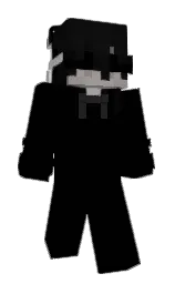 black and cod gray Minecraft skin — Slim model — first worn by KissedVeil