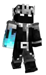 black and cod gray Minecraft skin — Classic model — first worn by Voidwishper