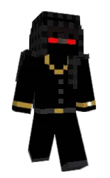 black and cod gray Minecraft skin — Slim model — first worn by Thir13n