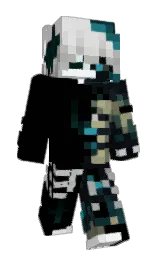 black and bunker Minecraft skin — Slim model — first worn by parasitedecay