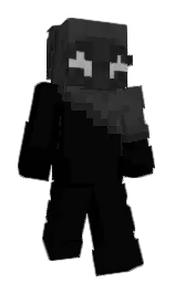 black and cod gray Minecraft skin — Classic model — first worn by monster_school