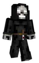 black and cod gray Minecraft skin — Classic model — first worn by ispartana