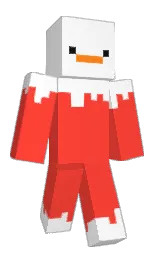 red orange and white Minecraft skin — Classic model