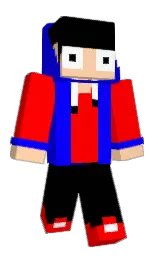 red and black Minecraft skin — Slim model — first worn by suzu_1994