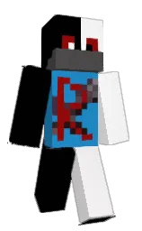 black and white Minecraft skin — Classic model