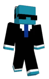 black and eastern blue Minecraft skin — Classic model