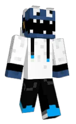 white and black Minecraft skin — Classic model — first worn by AircraftCarrier5