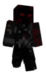 black and cod gray Minecraft skin — Classic model — first worn by grimdotrun