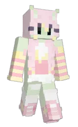chrome white and pale rose Minecraft skin — Slim model — first worn by starstrucx