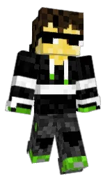 black and white Minecraft skin — Classic model — first worn by BoatOPDude