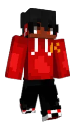 black and maroon Minecraft skin — Classic model — first worn by Koboltz