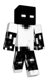 black and white Minecraft skin — Classic model