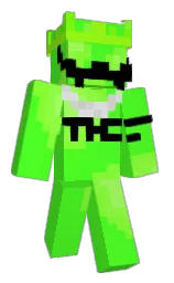 harlequin and green yellow Minecraft skin — Classic model — first worn by ThewaffIe