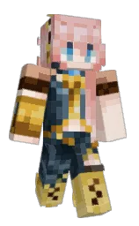 ebony clay and my pink Minecraft skin — Classic model