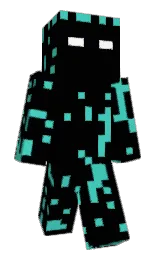 black and turquoise Minecraft skin — Classic model