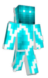 white and cyan / aqua Minecraft skin — Classic model