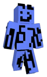 cornflower blue and black Minecraft skin — Classic model