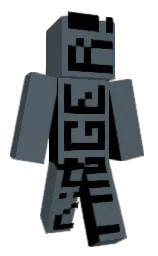 shuttle gray and black Minecraft skin — Classic model — first worn by Highfive293