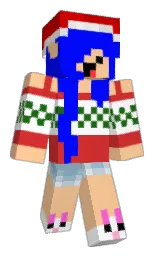 peach orange and blue Minecraft skin — Classic model — first worn by TrefaKase
