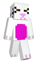 white and shocking pink Minecraft skin — Slim model — first worn by Isa88112