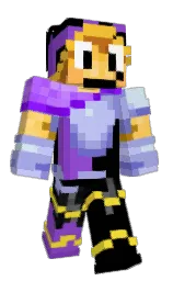 black and dull lavender Minecraft skin — Classic model — first worn by GeniusBaguette