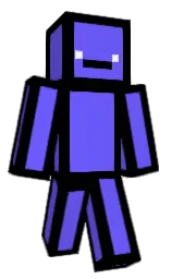 cornflower blue and black Minecraft skin — Classic model — first worn by MrMinecraft124