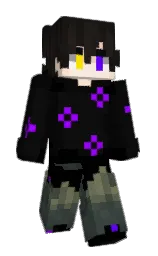 black and cod gray Minecraft skin — Slim model