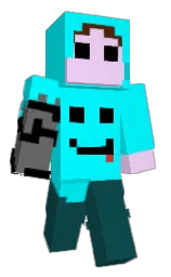 cyan / aqua and moon raker Minecraft skin — Classic model