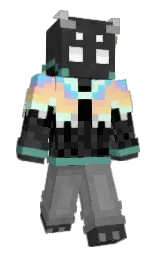 black and apricot peach Minecraft skin — Slim model