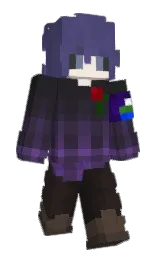 Wukarud's Minecraft skin wearing the Purple Heart cape