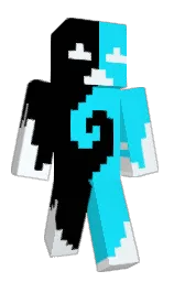 black and cyan / aqua Minecraft skin — Classic model