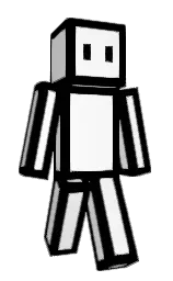 black and white Minecraft skin — Slim model