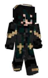 black and cod gray Minecraft skin — Slim model — first worn by rcmarin