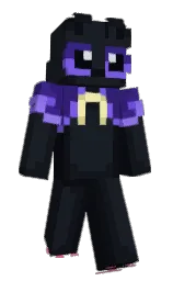 MissNS's Minecraft skin wearing the Purple Heart cape