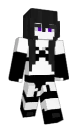 black and white Minecraft skin — Slim model