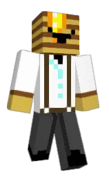 white and old gold Minecraft skin — Slim model