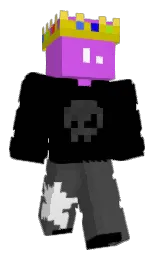 black and lavender Minecraft skin — Classic model