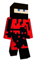 red and blue charcoal Minecraft skin — Classic model
