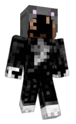 black and dove gray Minecraft skin — Slim model — first worn by Knedlik2