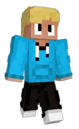 bright turquoise and cerulean Minecraft skin — Classic model — first worn by _Pelvin