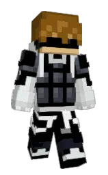 black and porcelain Minecraft skin — Slim model — first worn by King_55555