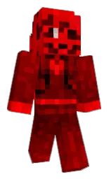 red and black Minecraft skin — Classic model