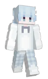 aqua haze and white Minecraft skin — Slim model