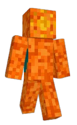 sunshade and blaze orange Minecraft skin — Classic model — first worn by Sunshiney17