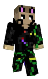 black and sandal Minecraft skin — Classic model — first worn by judood