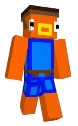 blaze orange and blue Minecraft skin — Slim model