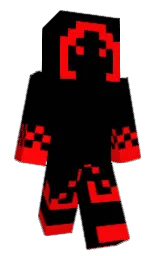 black and red Minecraft skin — Classic model