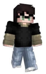 black and cod gray Minecraft skin — Classic model — first worn by DipperShy
