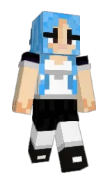 black and white Minecraft skin — Slim model — first worn by bromoeba